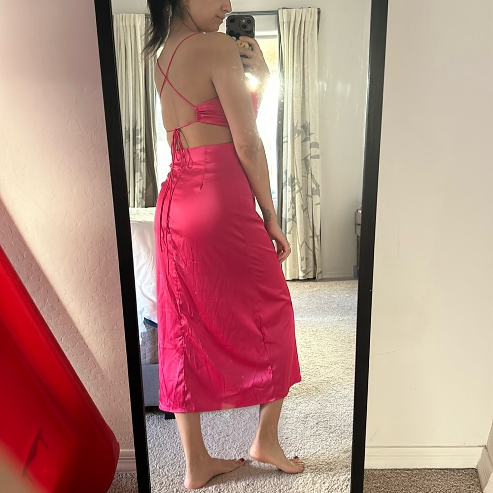 Backless satin dress